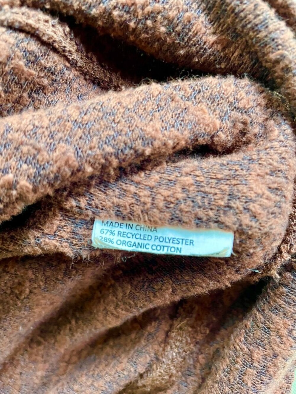 Prana Brown Zada Organic Cotton Blend Textured Sweatshirt Dress S *Runs L - Picture 12 of 12